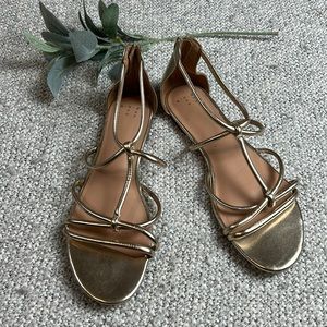 a new day Gold Strappy Flat Sandals